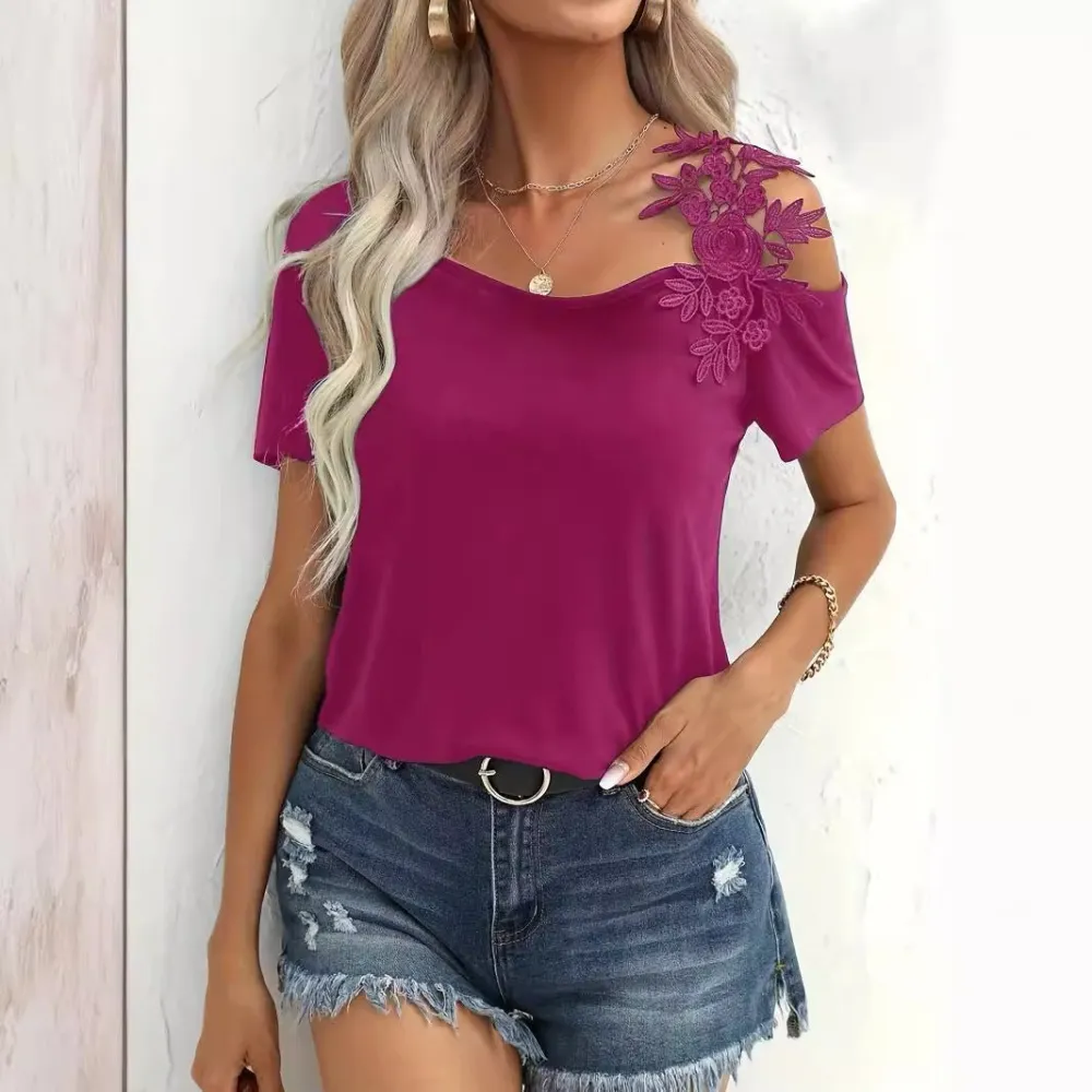 Lace Trim Short Sleeve Tee