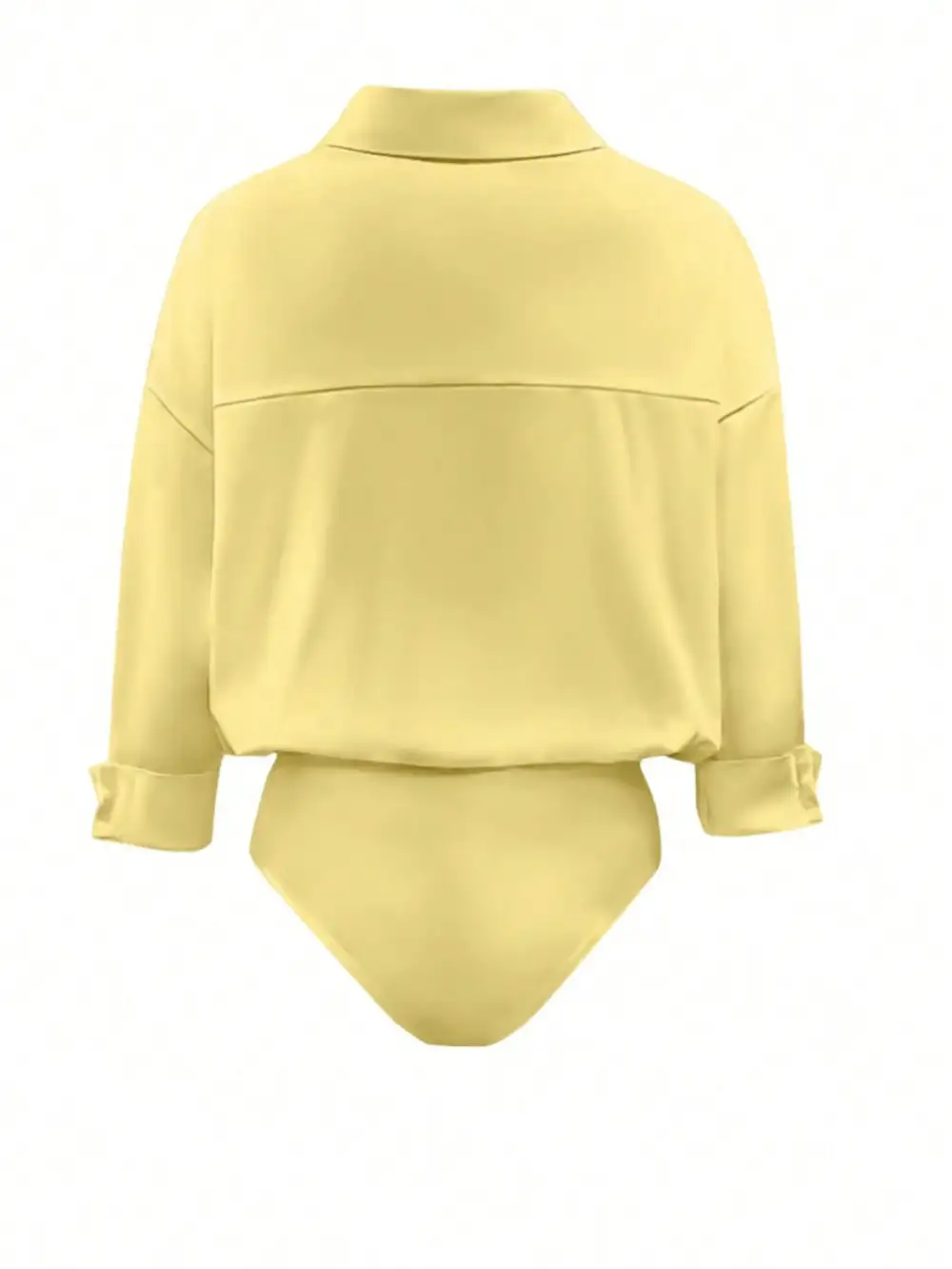 Button Down Long Sleeve Bodysuit Shirt
