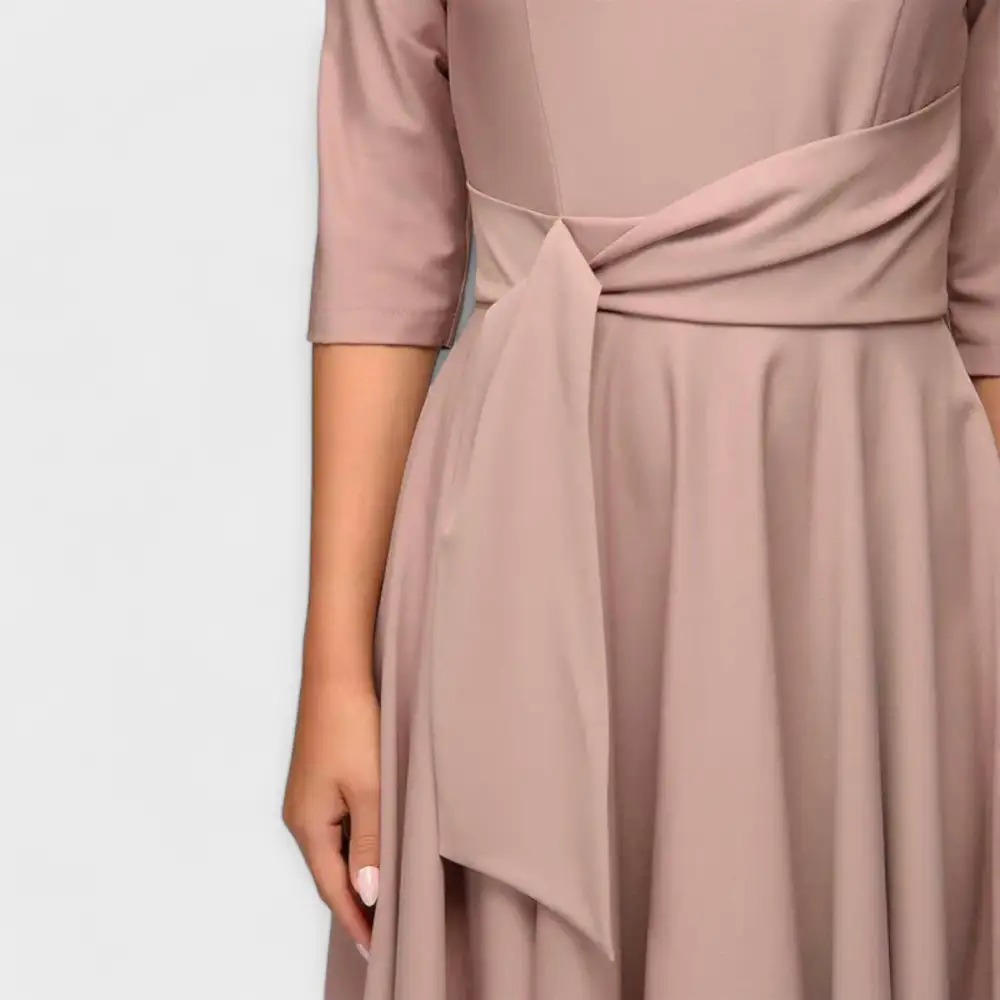 Belted Flowing Relaxed Casual Dress