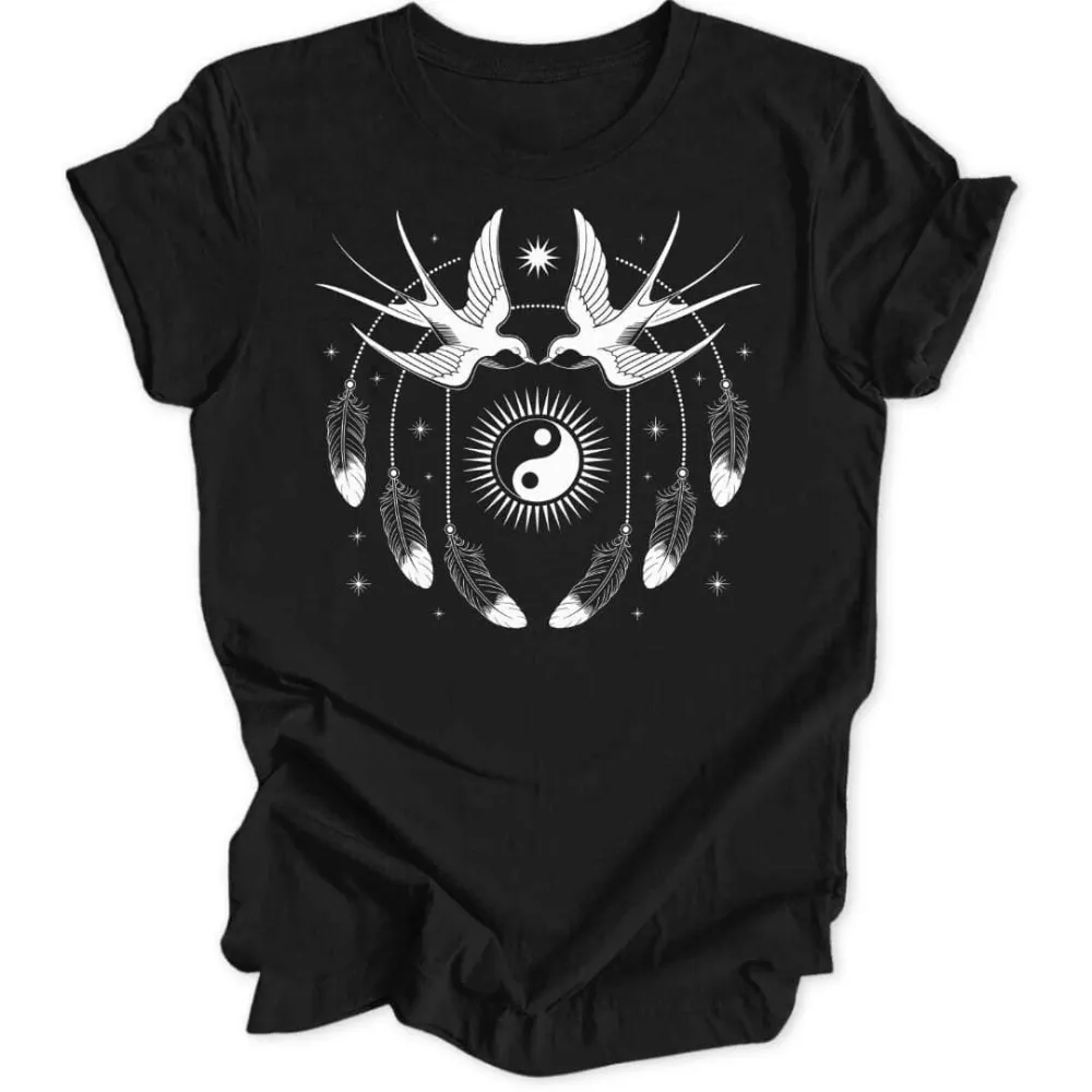 Ying Yang Swallows Unisex T-Shirt