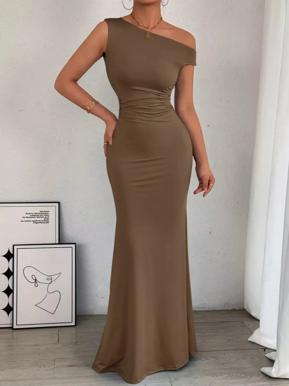 Easy Fit Ruched Maxi Dress