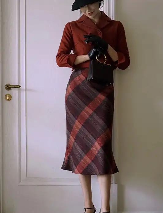 Minimal Comfort Everyday Casual Plaid Skirt