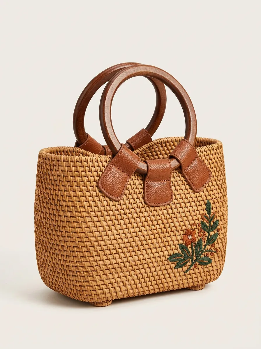 Women's Woven Textured Tote Bag