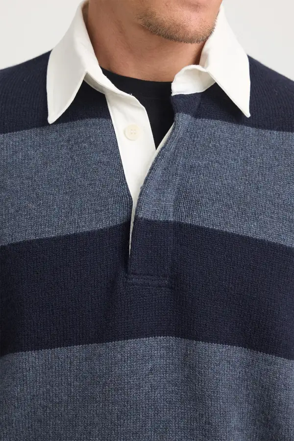Men's Refined Striped Polo Shirt