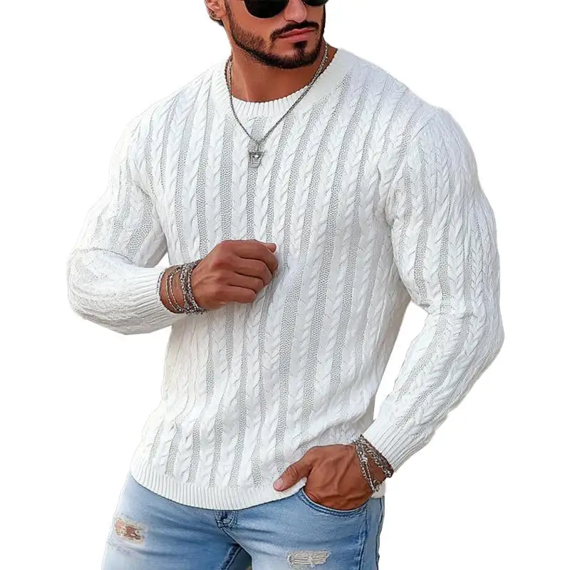 Structured Knit Pullover Sweater