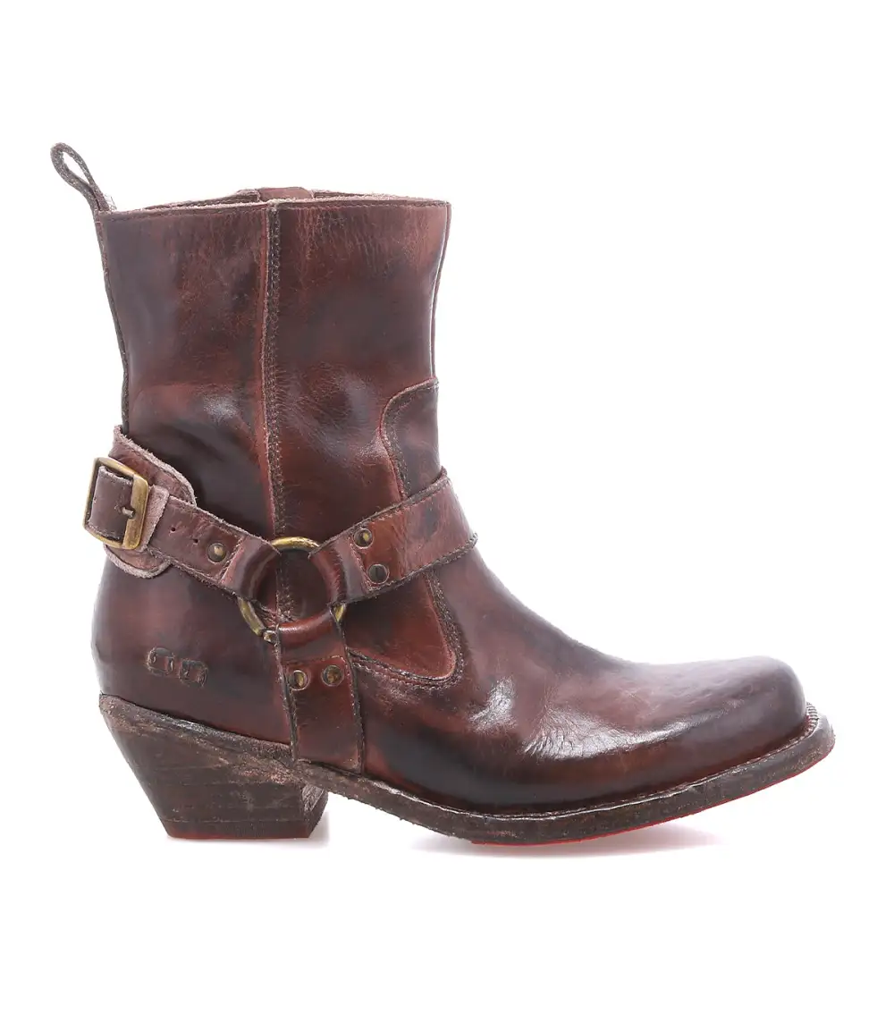 Square-Toe Side-Zip Harness Boots