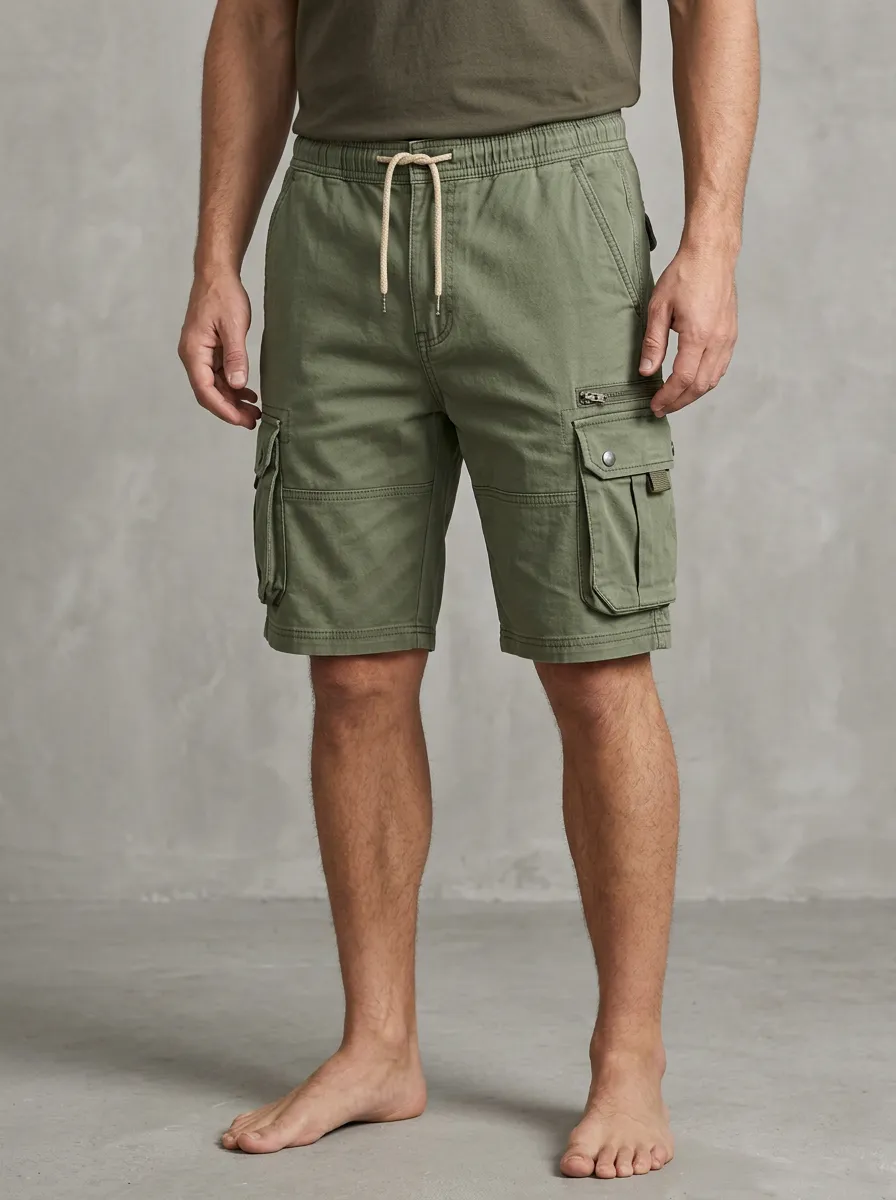 Men's Straight Fit Denim Cargo Shorts