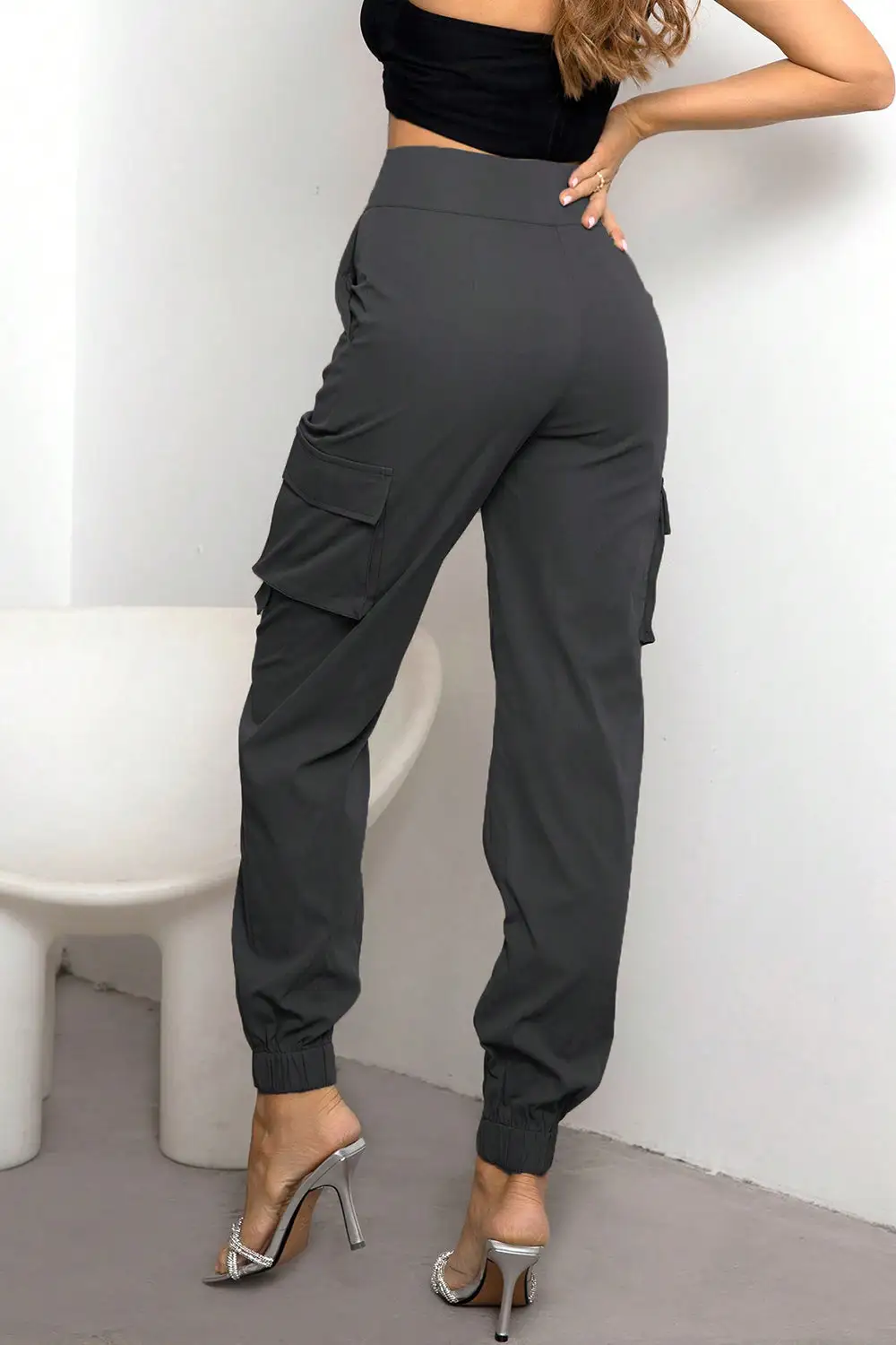 High Waist Pocketed Everyday Lightweight Cargo Pants