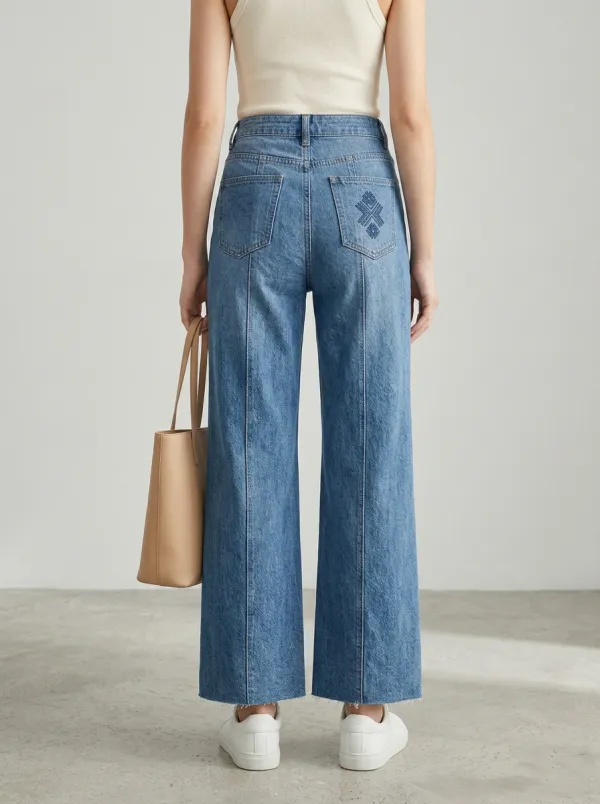 Women's Wide Leg Casual Denim Jeans