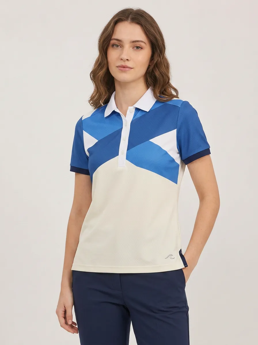 Women's Scotland Flag Inspired Geometric Printed Polo Shirt