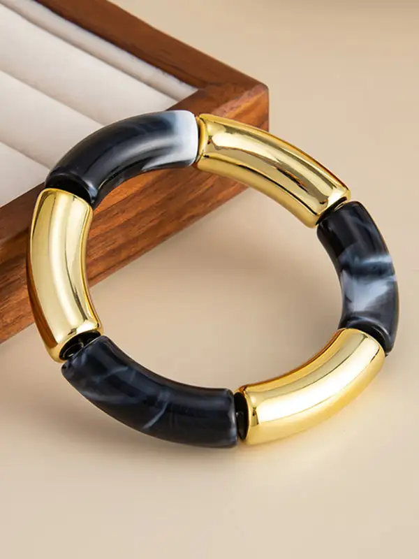 Refined Geometric Resin Bracelet