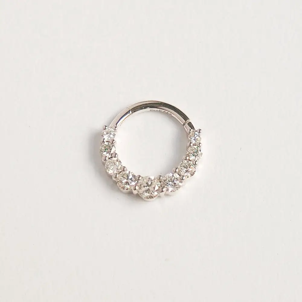 Classic Diamond Clicker Hoop Earring