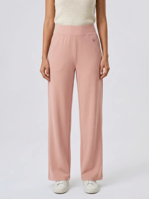 Women's Minimalist Sage Green Leaf Embroidered Printed Pants