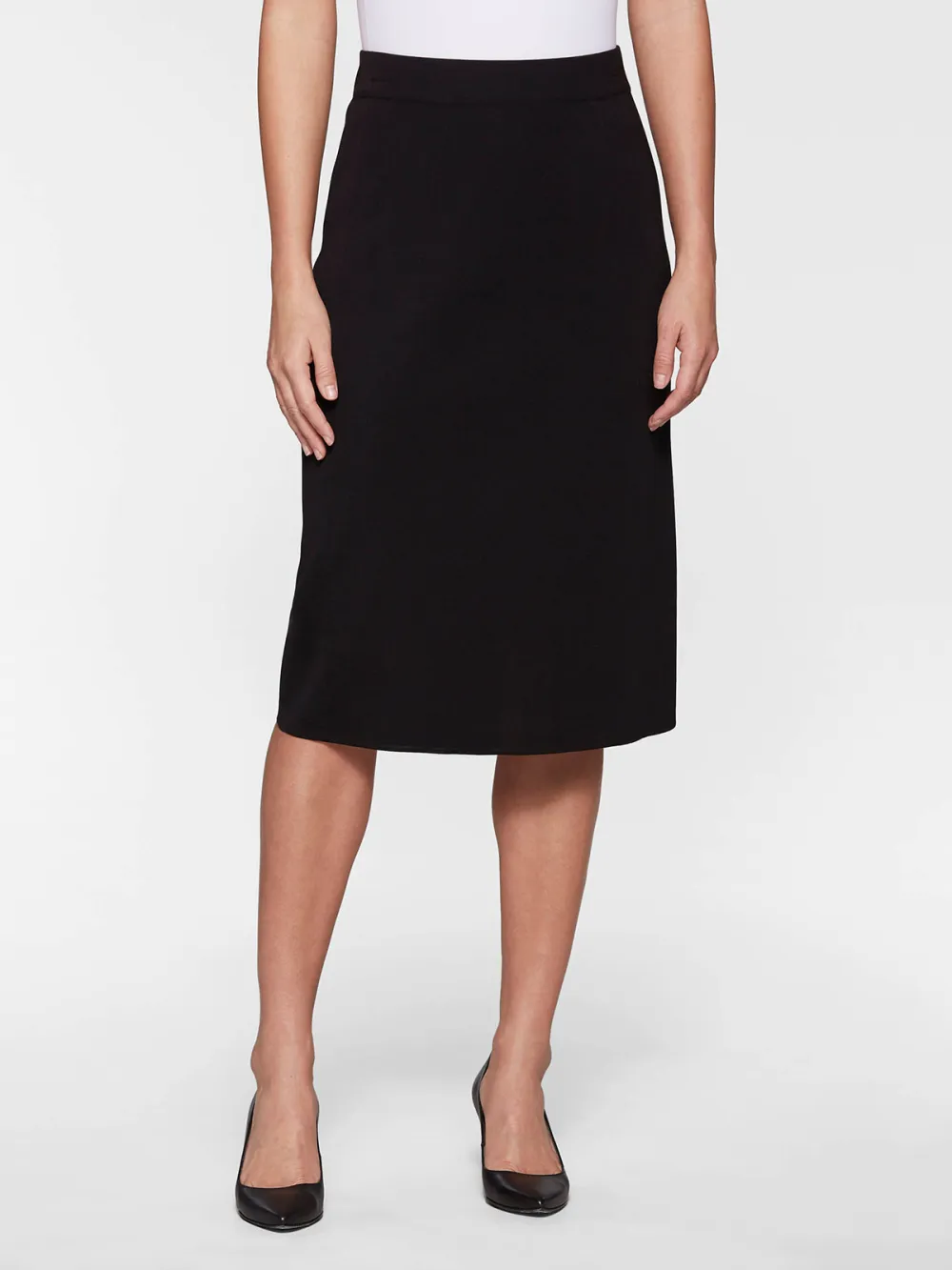 Solid Color Mid Waist Skirt