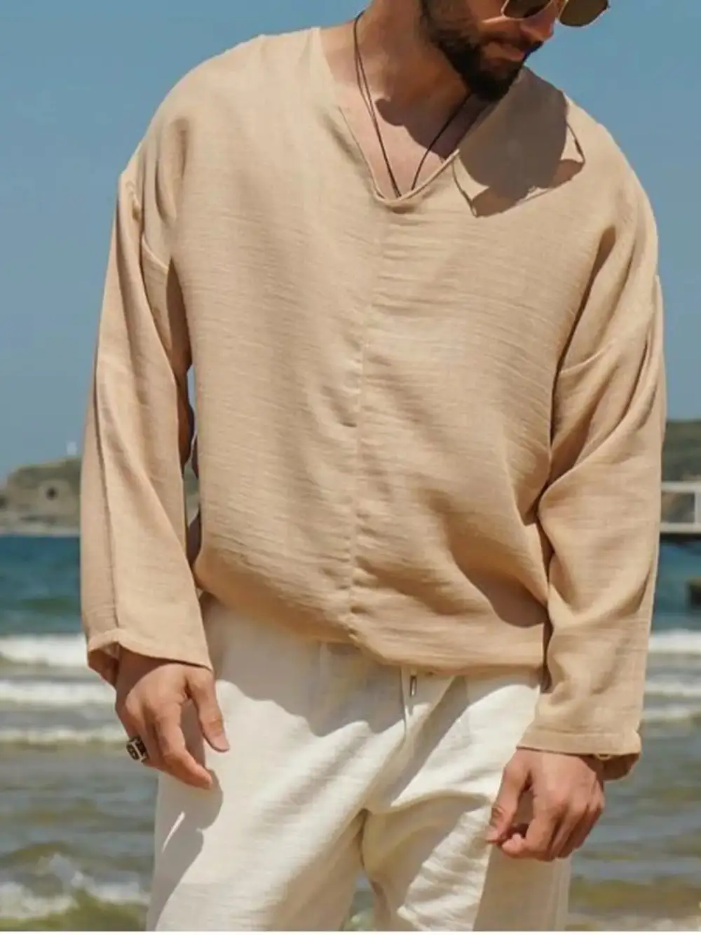 V-Neck Long-Sleeve Top