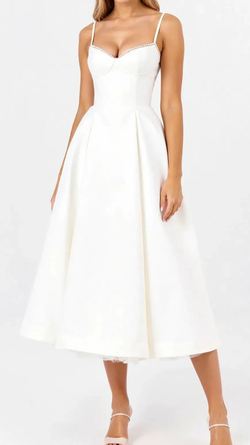 Tulle Pocket Midi Dress