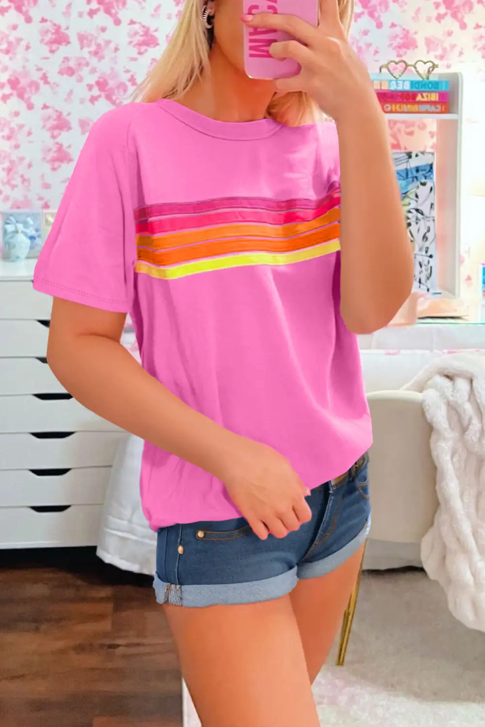 Striped Patch Front Casual