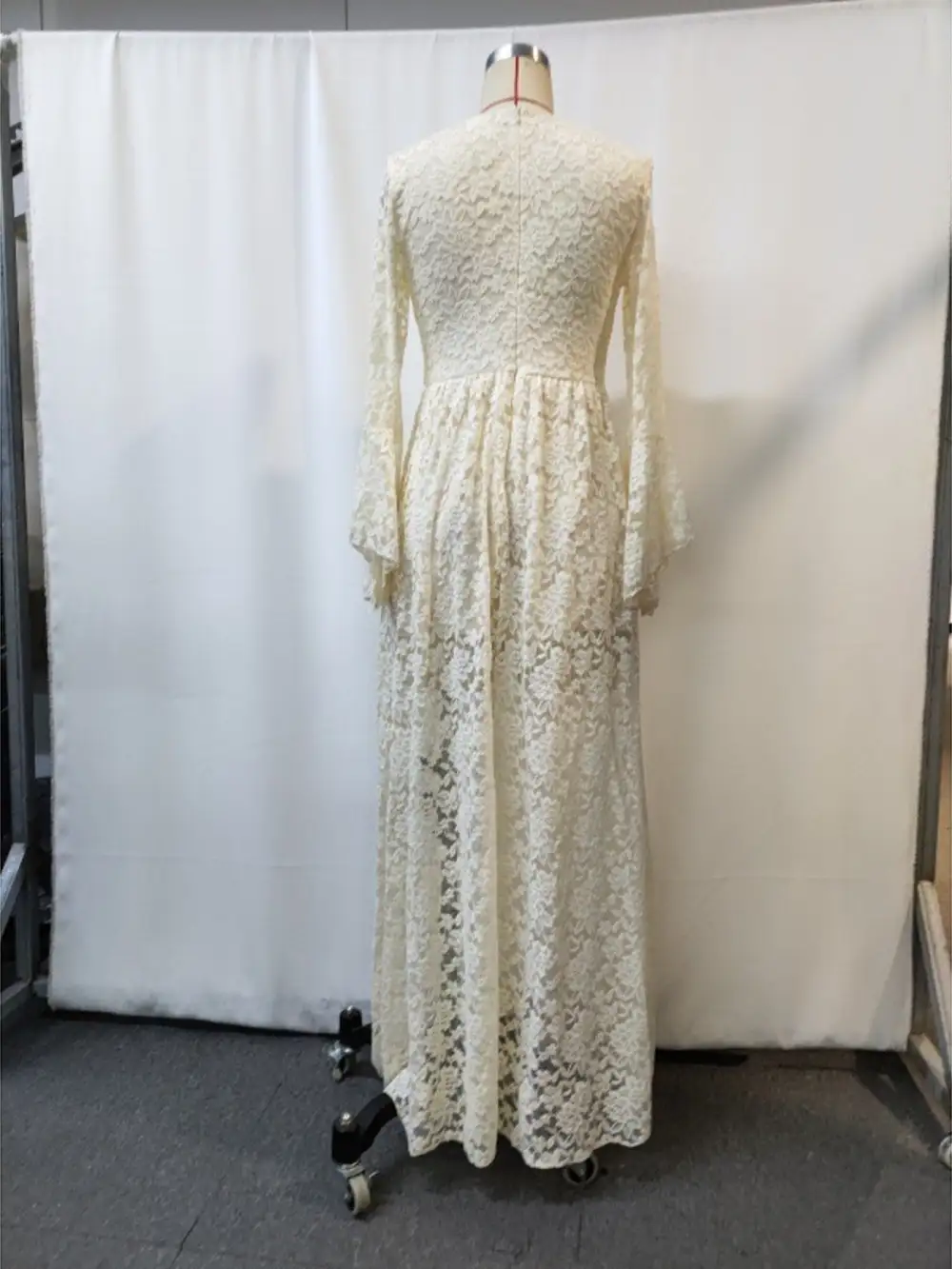 Lace Deep V Neck Maxi Dress