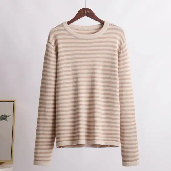 Women's Striped Round-Neck Sweater