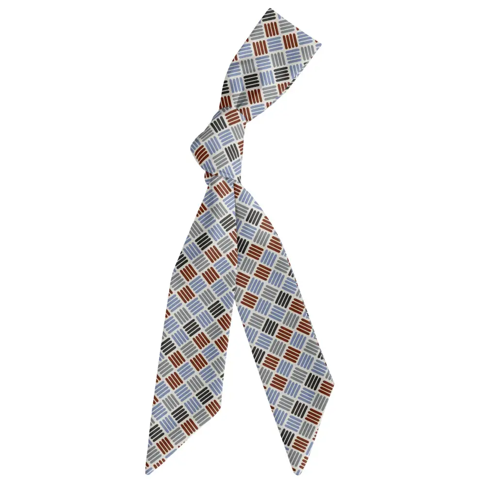 Crosshatch Plaid Pattern Hair Scarf