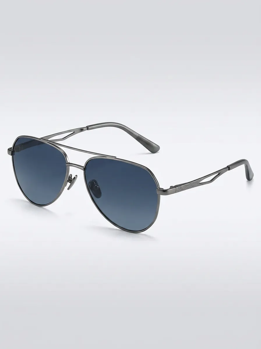 Men's Classic Aviator Metal Frame Gradient Lens Sunglasses