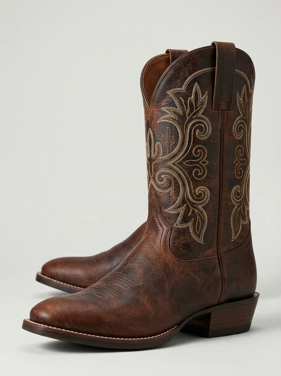 Unisex Refined Embroidered Western Boots