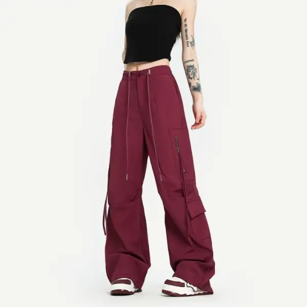 Women's Wide Leg Loose Fit Parachute Cargo Pants