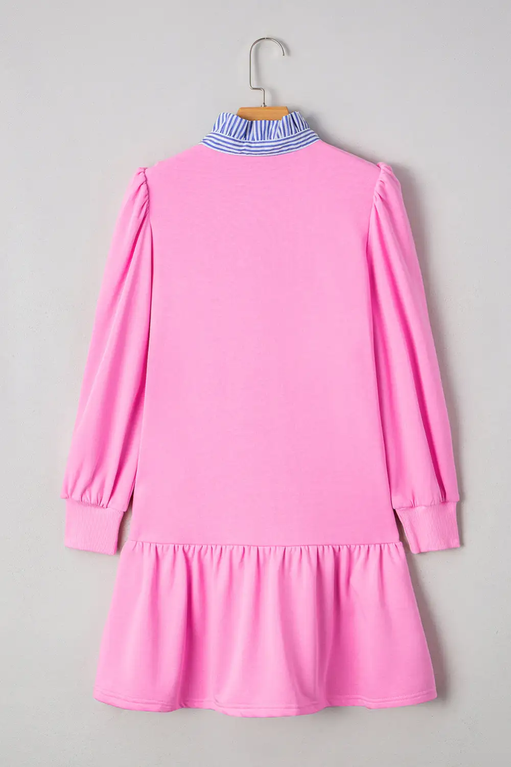 Meadow Striped Ruffle Trim Contrast Trim Mini Dress