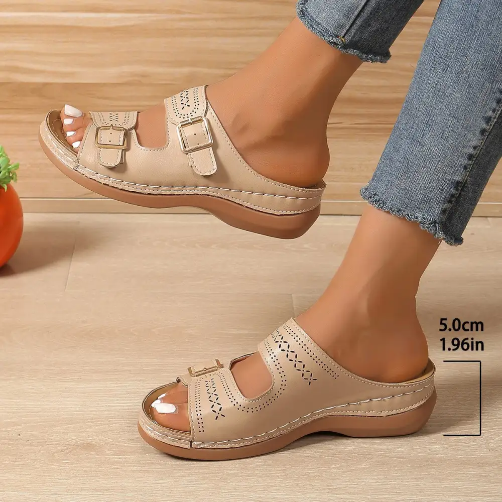 Peep Toe Wedge Sandals