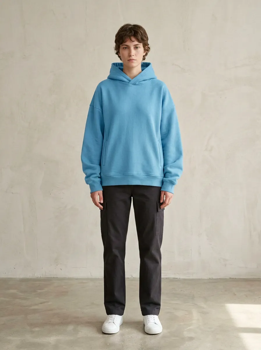 Unisex Plain Leisure Essential Pullover Hoodie