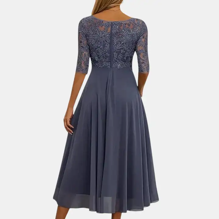  Embroidered Midi Event Dress
