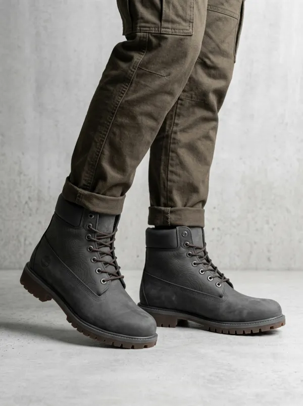 Unisex Everyday Outdoor Hiking Topographic Map Print Work Boots