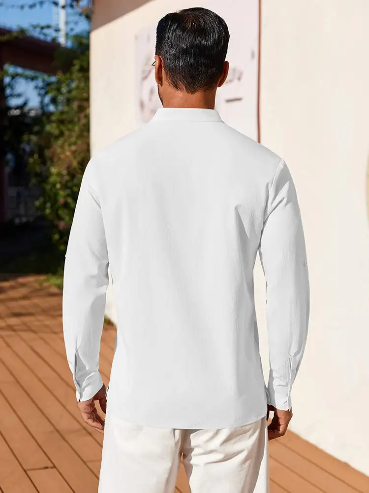 Casual Summer Vacation Henley Shirt