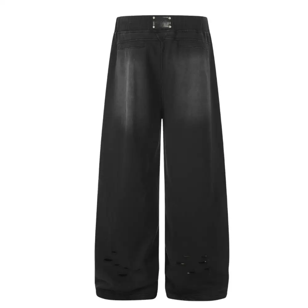 Washed Baggy Fit Wide Leg Men's Jogger Pants