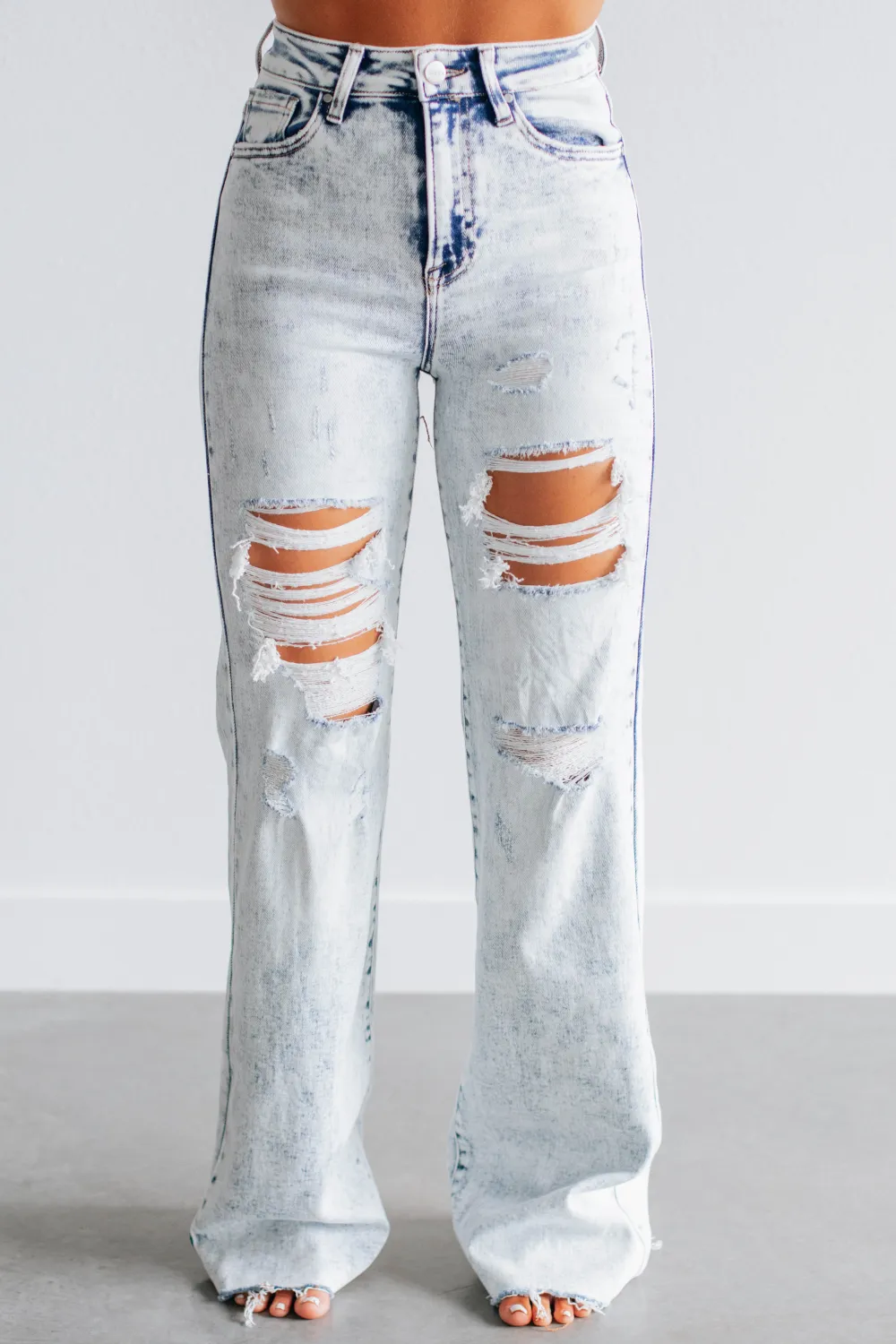 Women's High Rise Wide Leg Vintage Wash Jeans
