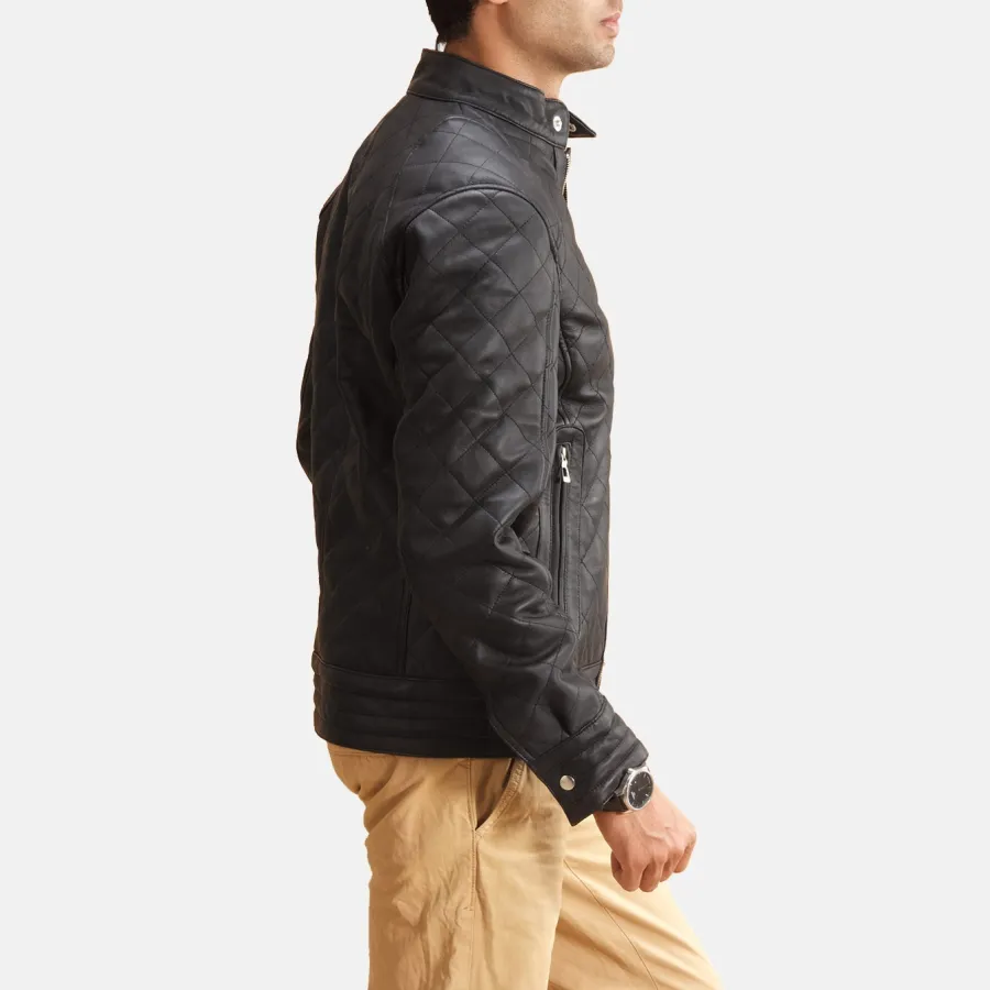 Men's Leather Quilted Jacket