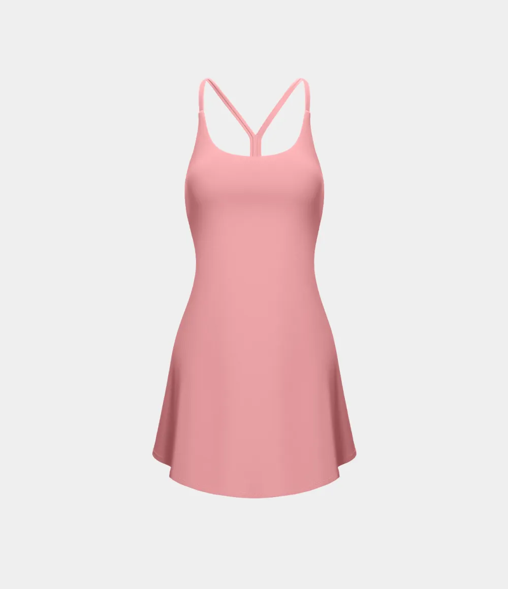 Softlyzero Airy Backless Cut Out 2-in-1 Pocket Cool Touch Mini Activity Dress