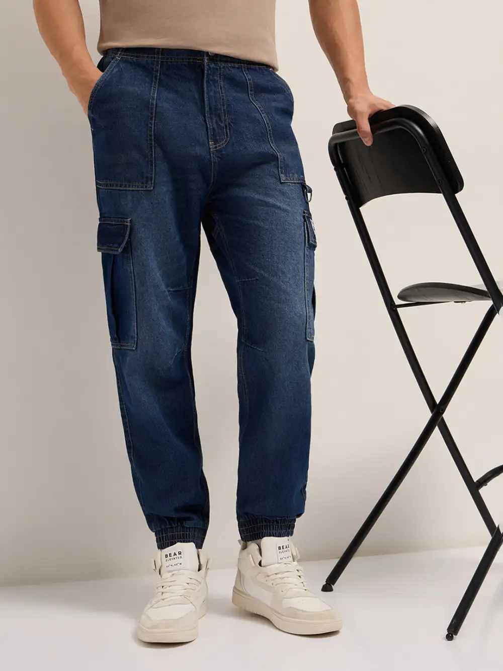 Weekend Baggy Elastic Waist Stretch Jeans