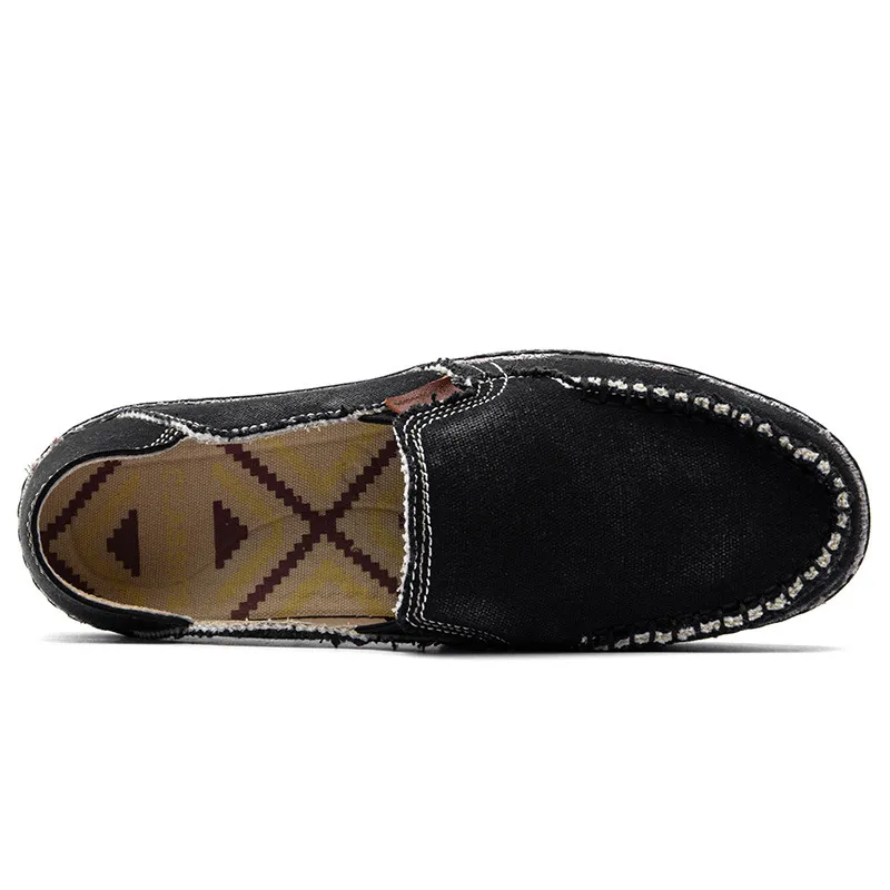 Men's Casual Denim Washed Tire Bottom Loafers Shoes