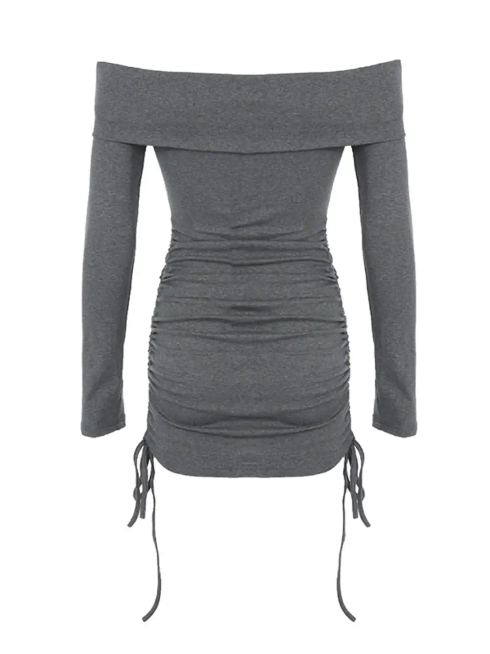 Polished Detail Ruched Mini Dress
