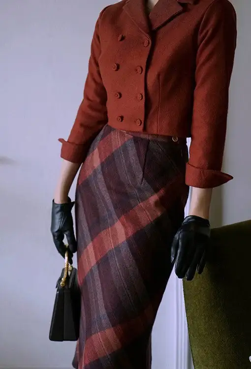 Minimal Comfort Everyday Casual Plaid Skirt