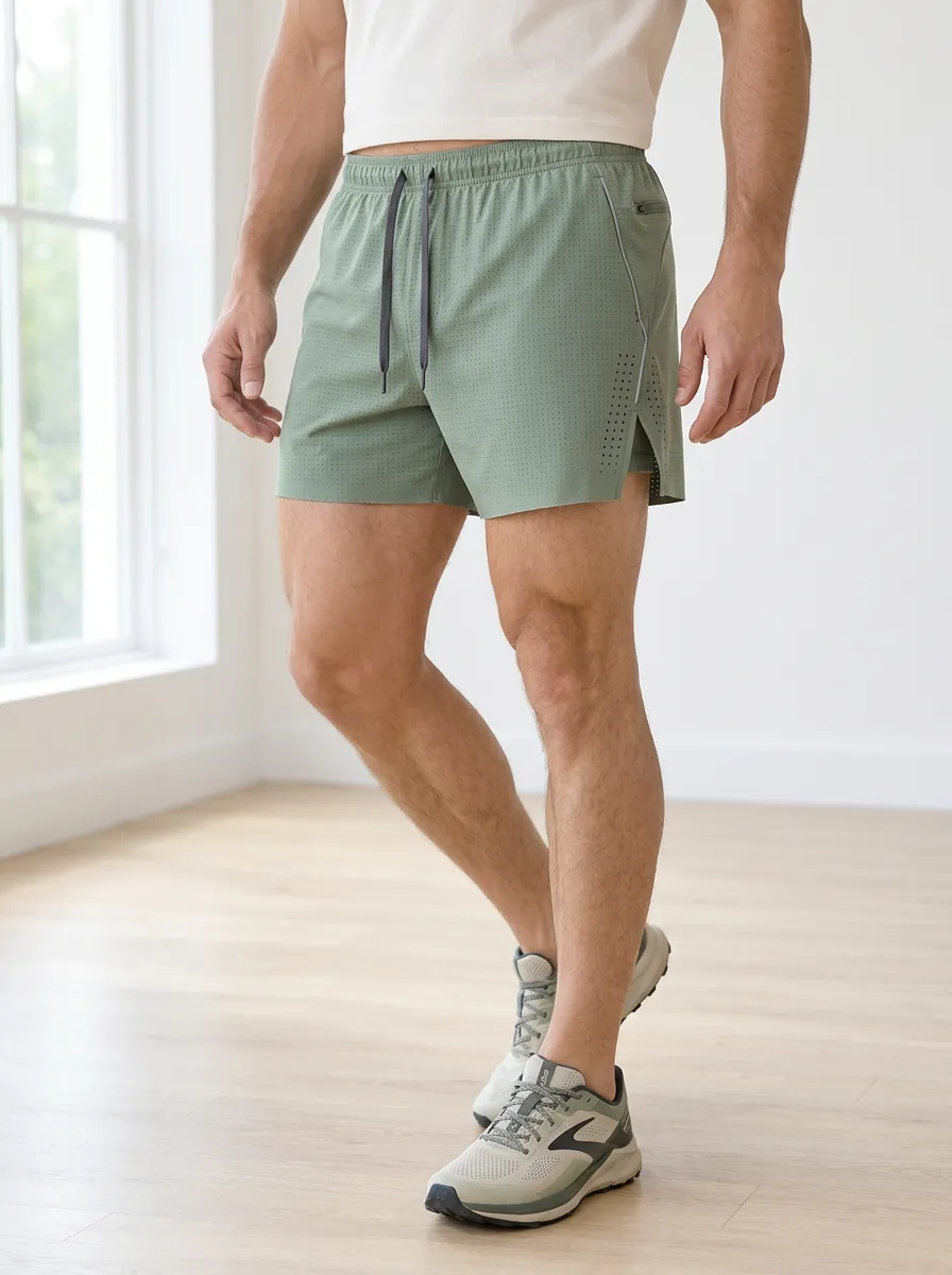 Men's Sage Perforated Athletic Training Shorts