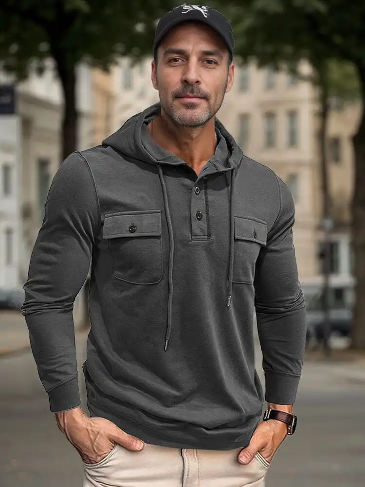 Casual Utility Inspired Hoodie T-Shirt