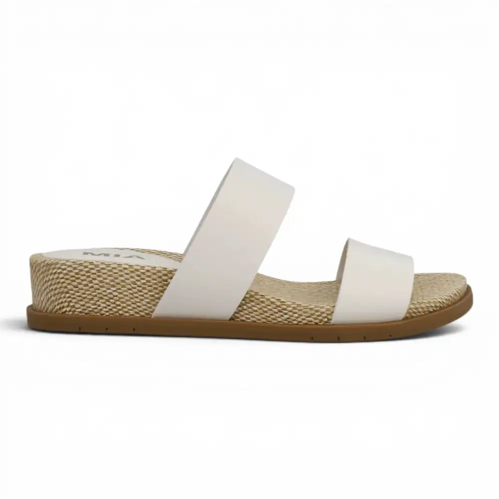 Yelena Raffia Double Strap Slide Sandal