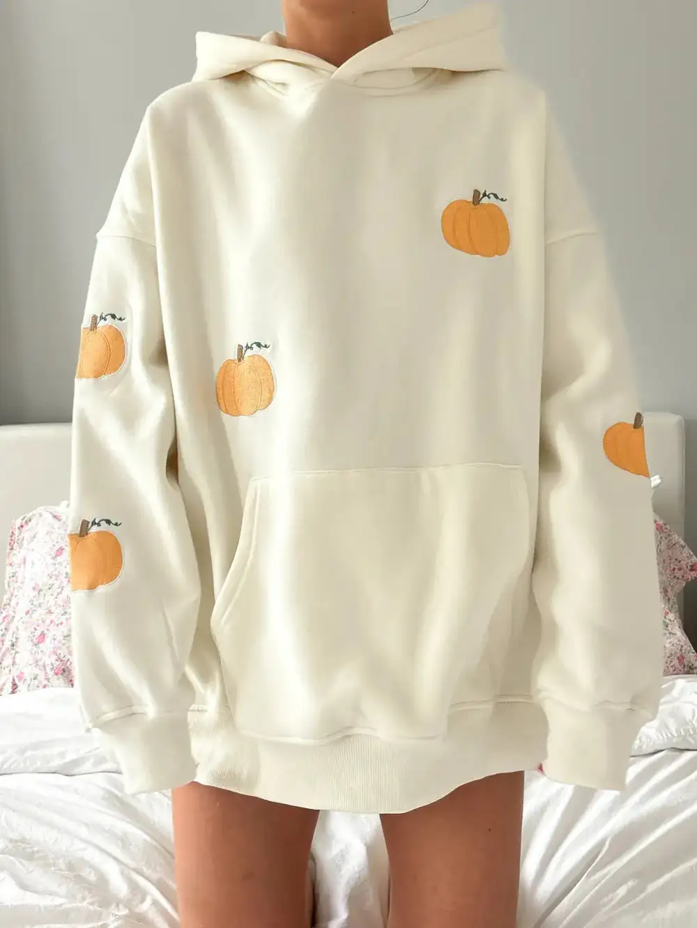 Pumpkins All Over Embroider Hoodie