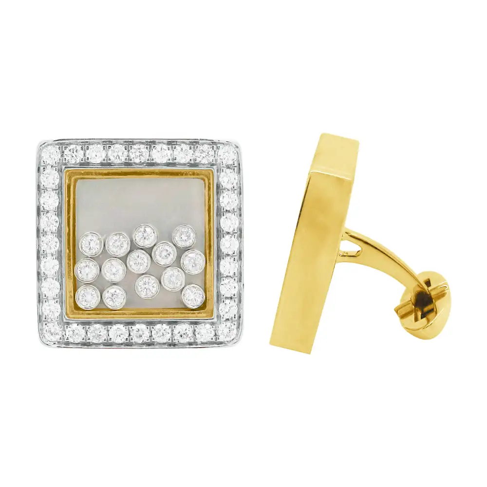 Sculpted Classic Diamond Cufflinks