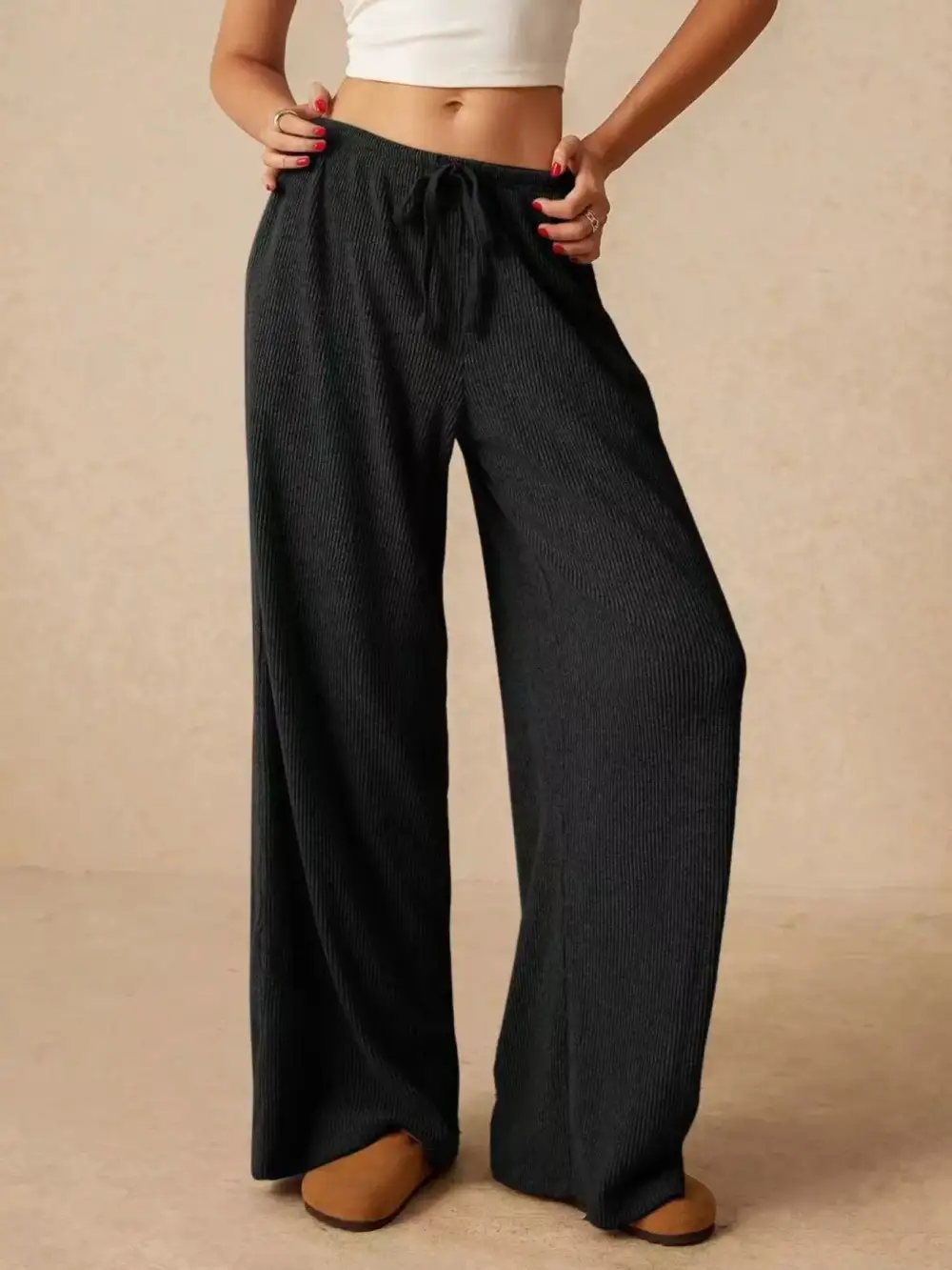 Weekend Drawstring Wide Leg Pants