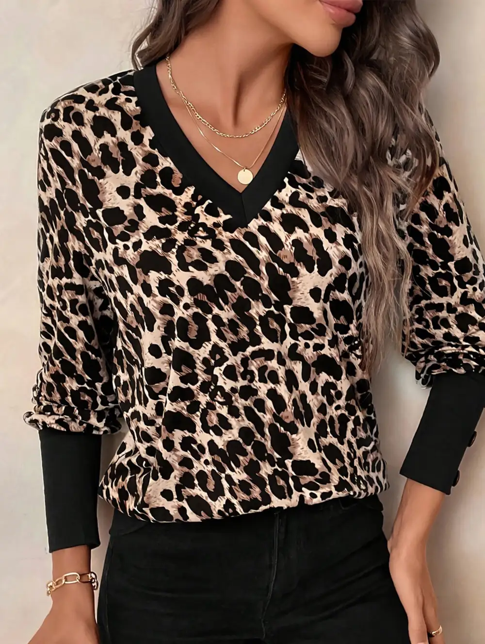 Breezy Printed V Neck Blouse