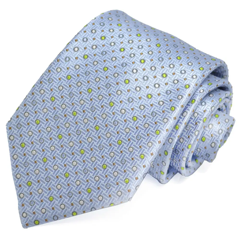 Classic Silk Dotted Men's Necktie With Pocket Square