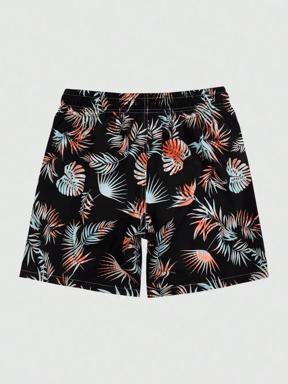 Men's Tropical Drawstring Print Swim Trunks